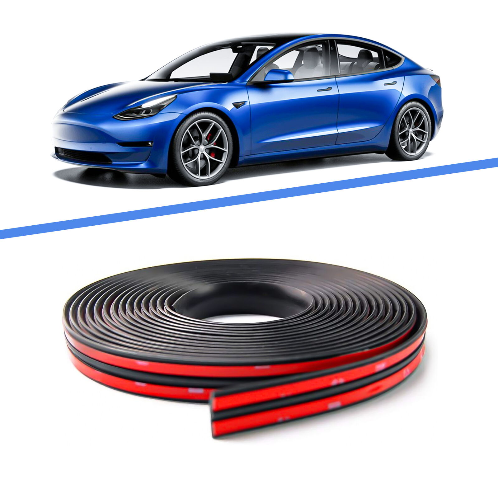 Tesla Model 3 Door Seal Kit Soundproof Strip Sound Reduction Rubber Accessories