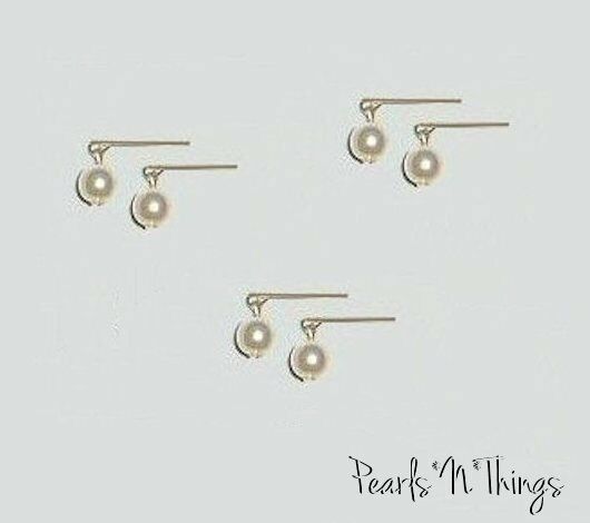 3 Pair Of Antique Pearl Earrings Made For Little Miss Revlon Or Cissette