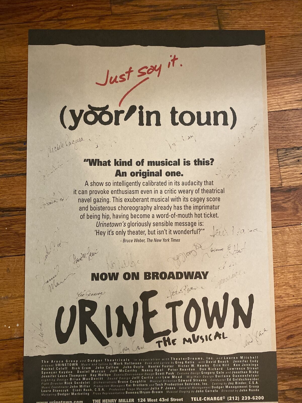 Urinetown Broadway Cast Signed Poster