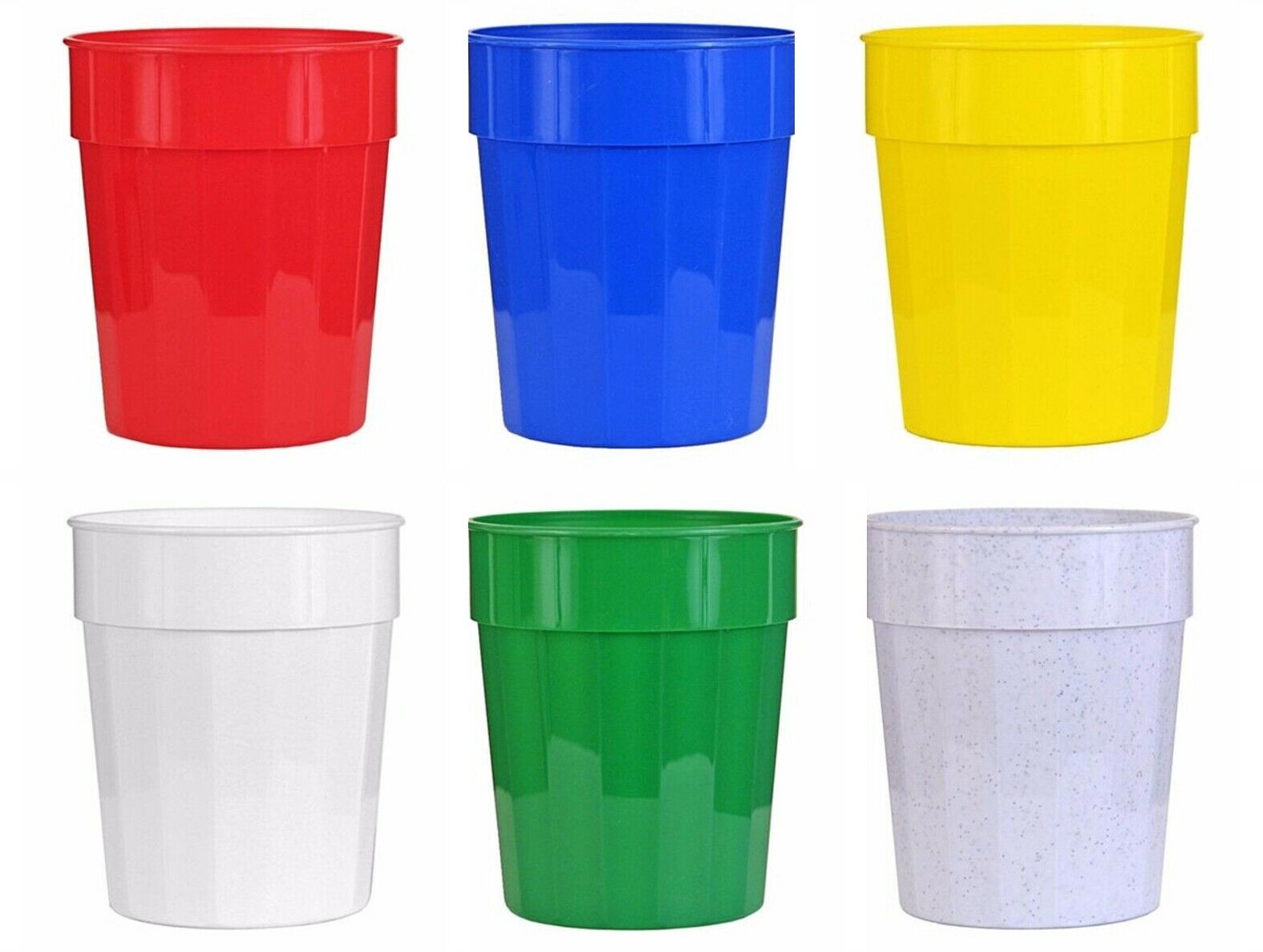 Blank 17 Oz. Fluted Stadium Cups - Made In Usa - 6 Colors Available