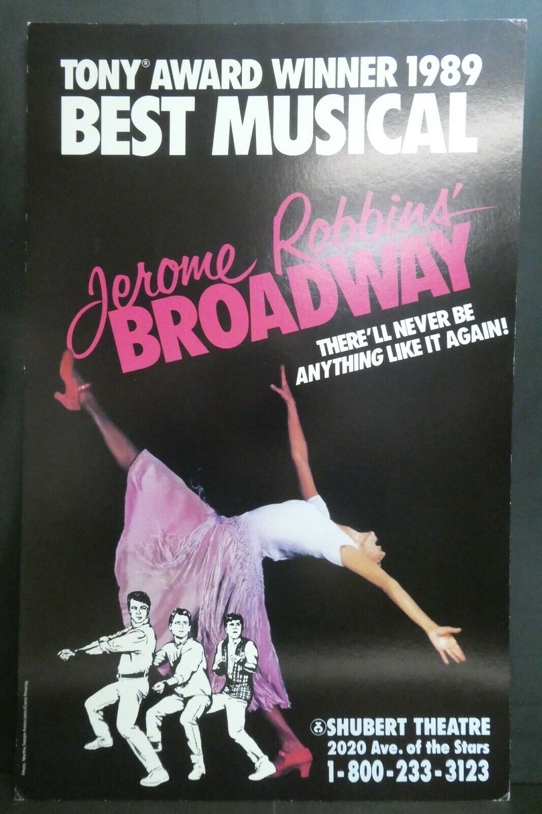 Jerome Robbins Broadway Theater Broadway Window Card Poster 14" X 22"