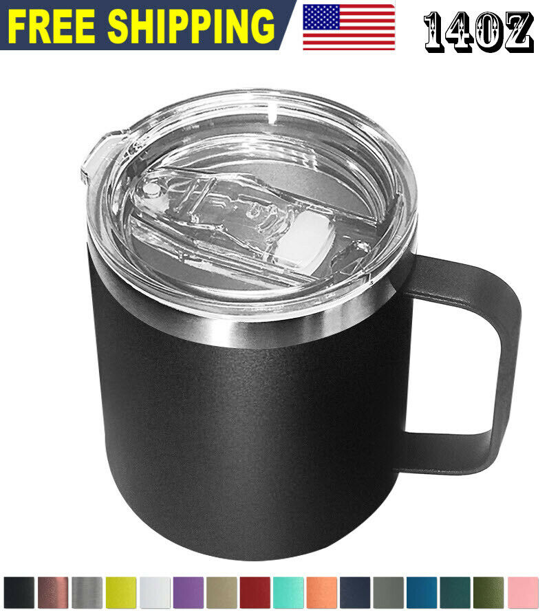 14oz Coffee Tumbler Slider Lid Stainless Steel Vacuum Double Wall Insulation