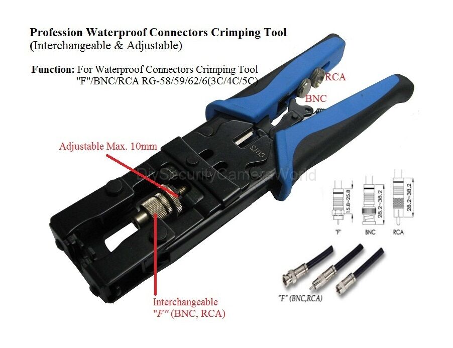 Compression Tool Cable Crimper F Bnc Rca For Rg6/rg59/rg58 Connector