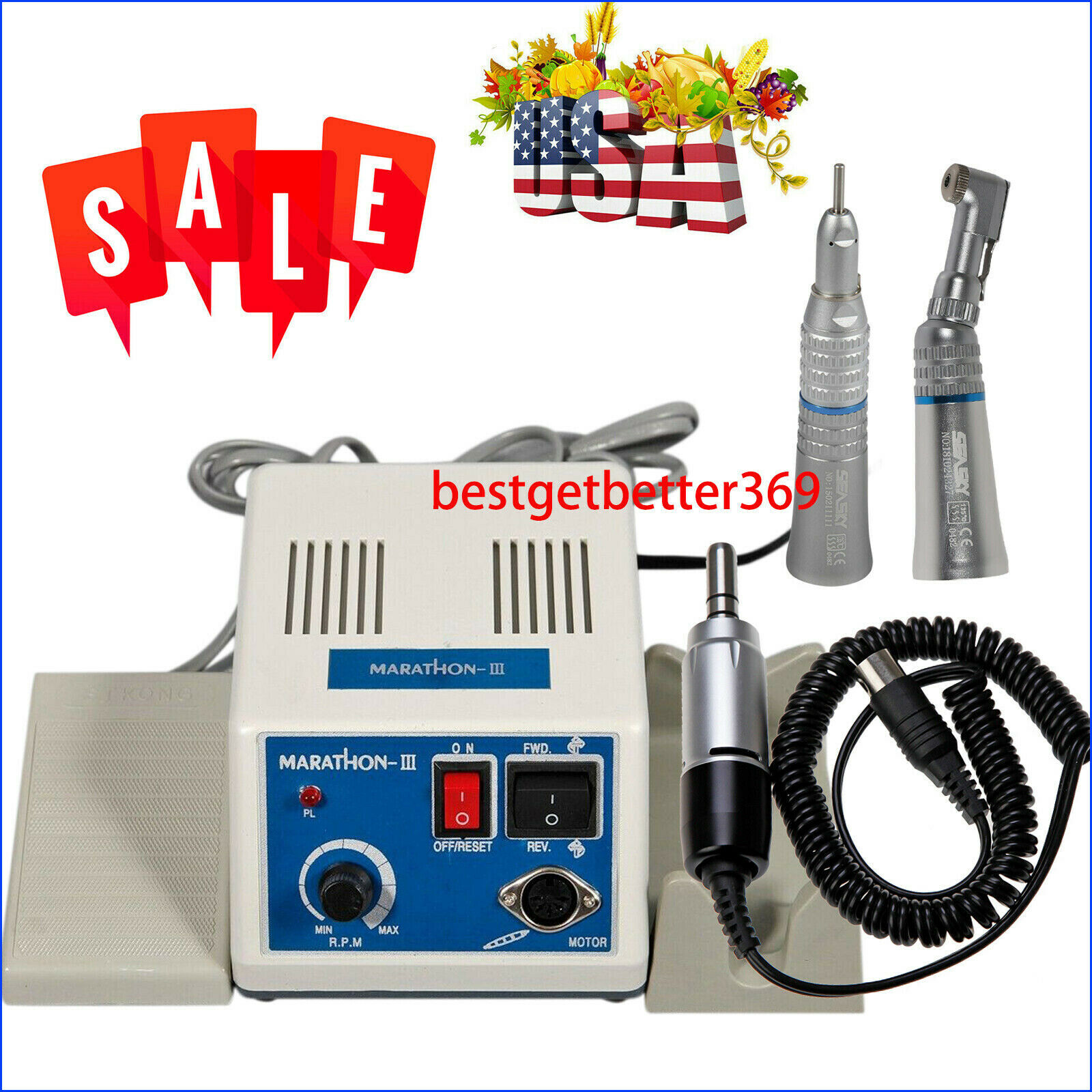 Usa Dental Lab Marathon Electric Micromotor & 35k Rpm Handpiece Polishing N3 Kit